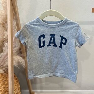 GAP Kids Light Gray Tee with Navy Logo